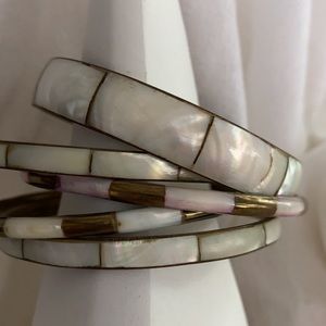 Abalone and Brass Bangels